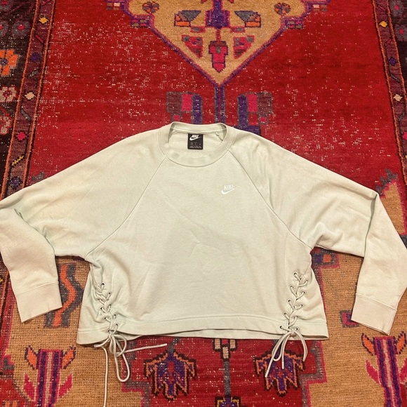 Nike Tops - NIKE Cropped Light Green Sweatshirt Sz M